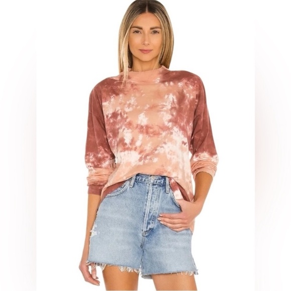 We The Free Tops - NWOT, Free People, We The Free Rust and Cream Long Sleeve Tee, Size Small